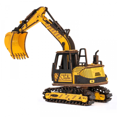 Puzzle 3D - Puzzle 3D, de lemn, Excavator, 395 piese