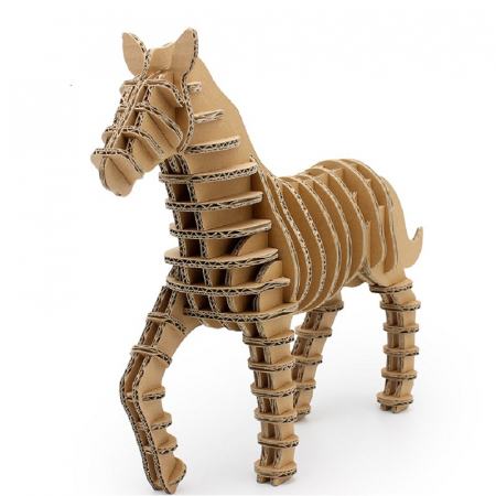 Puzzle 3D, din carton, Cal, 60 piese [0]