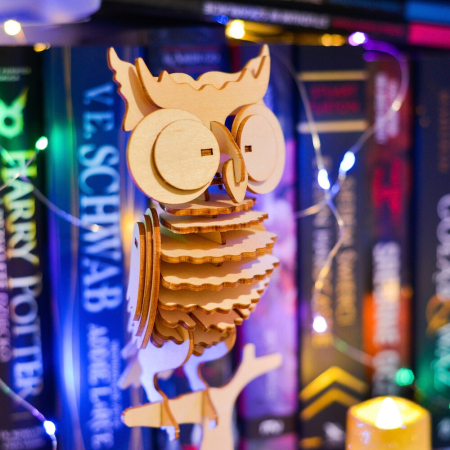 Puzzle 3D, din lemn, Bufnita, 35 piese [3]