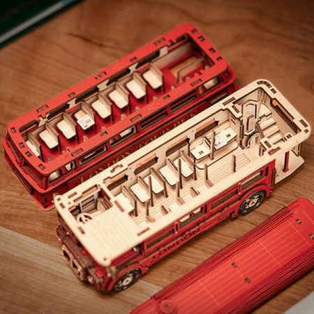 Puzzle 3D, din lemn, Autobuz londonez, 255 piese [5]