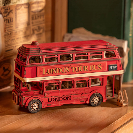 Puzzle 3D, din lemn, Autobuz londonez, 255 piese [2]