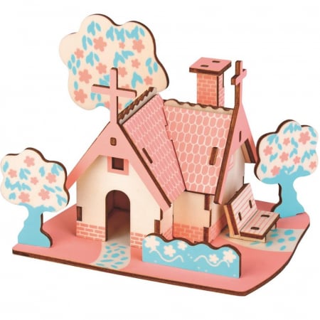 Puzzle 3D - Puzzle 3D, din lemn, Biserica, 31 piese