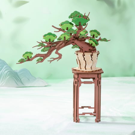 Puzzle 3D, din lemn, Bonsai pin, 115 piese [1]