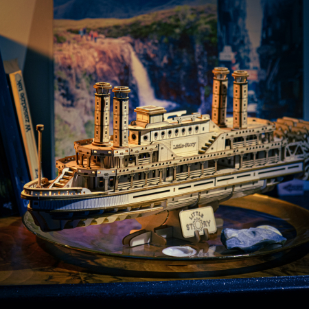 Puzzle 3D, din lemn, Vapor cu aburi, 384 piese [12]