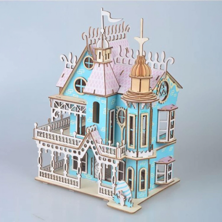 Puzzle 3D, din lemn, Vila fantastica, 174 piese [4]