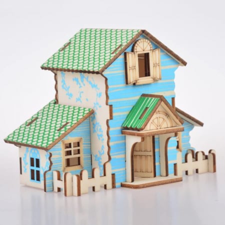 Puzzle 3D, din lemn, Casuta padurarului, 22 piese [1]