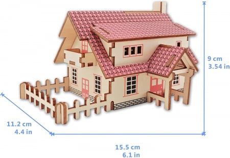 Puzzle 3D, din lemn, Casuta fermierului, 20 piese [5]