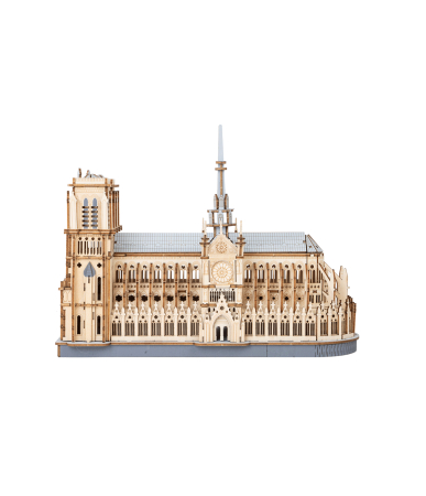 Puzzle 2&3D - Puzzle 3D, din lemn, Catedrala Notre Dame, 330 piese