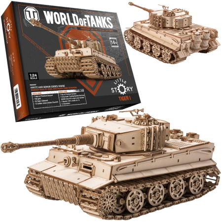 Puzzle 3D, din lemn cu licenta World of tanks, Tigre M1, 1417 piese [13]
