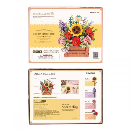 Puzzle 3D, din lemn, Cutie cu flori, 658 piese [6]