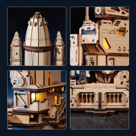 Puzzle 3D, din lemn, electric, Naveta spatiala, 446 piese [9]