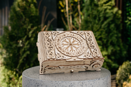 Puzzle 3D, din lemn, electric, Cufar nordic, 202 piese [4]