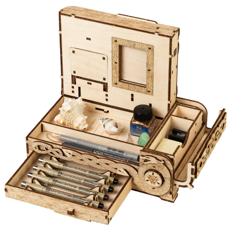 Puzzle 3D, din lemn, electric, Cufar nordic, 202 piese [3]