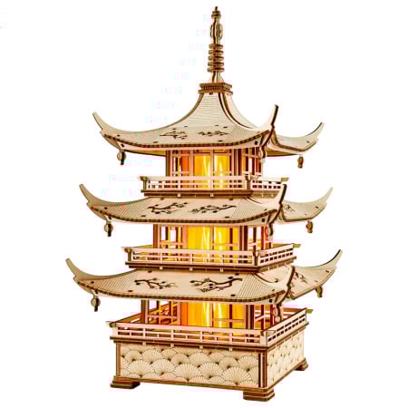 Puzzle 2&3D - Puzzle 3D, din lemn, electric, Turnul armoniei, 259 piese