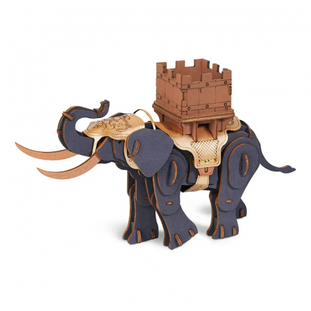 Puzzle 3D, din lemn, Elefant de lupta [0]
