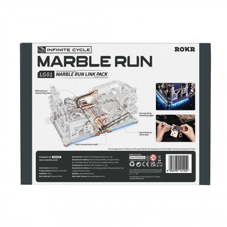 Puzzle 3D, din lemn, Element conector sine marble run [4]