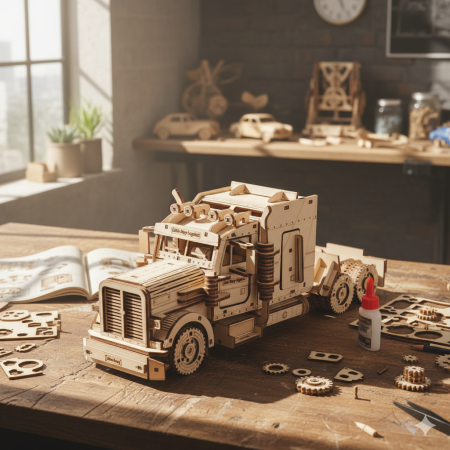 Puzzle 3D, din lemn, Camion, 325 piese [8]