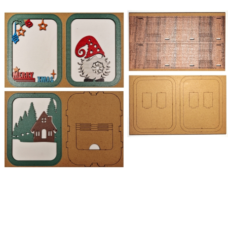 Puzzle 3D, din lemn, lampa de veghe, Pitic de Craciun, 12 piese [3]