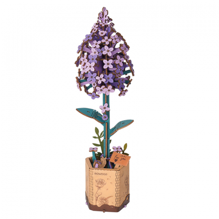 Puzzle 3D, din lemn, Liliac, 154 piese