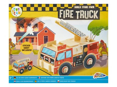 Puzzle 3D mini, din lemn, Masina de pompieri [0]
