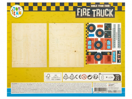 Puzzle 3D mini, din lemn, Masina de pompieri [1]