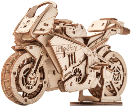 Puzzle 2&3D - Puzzle 3D, din lemn, Motocicleta Grand Prix, 175 piese