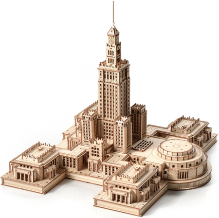 Puzzle 3D, din lemn, Palatul culturii si stiintei, 511 piese [2]
