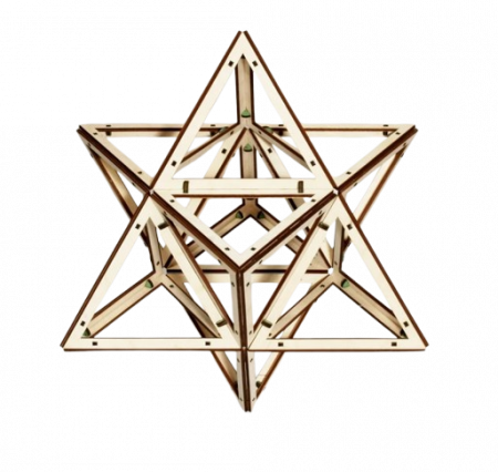 Puzzle 3D, din lemn, Octaedrul stelat - Da Vinci, 144 piese