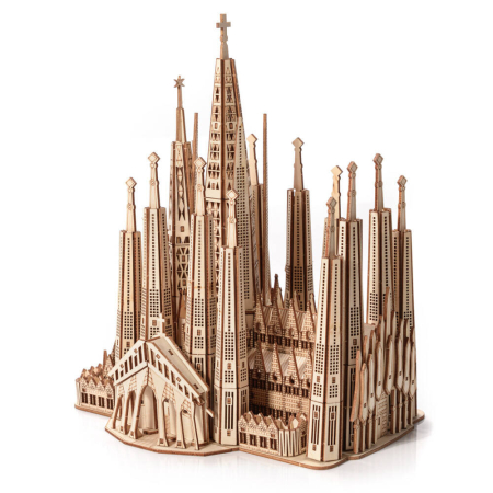 Puzzle 3D, din lemn, Sagrada Familia, 601 piese [0]