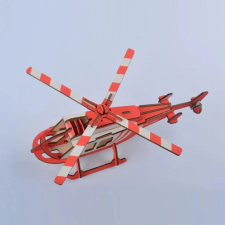 Puzzle 3D , din lemn, Elicopter medical, 40 piese [3]