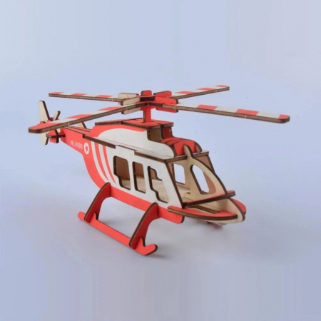 Puzzle 3D , din lemn, Elicopter medical, 40 piese [1]