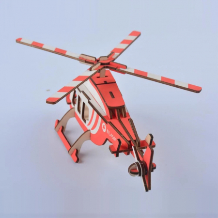 Puzzle 3D , din lemn, Elicopter medical, 40 piese [2]