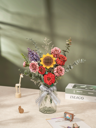 Puzzle 3D, din lemn, Buchet, 581 piese [8]
