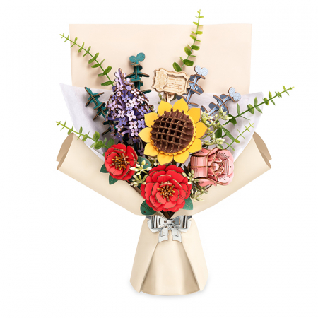 Puzzle 3D - Puzzle 3D, din lemn, Buchet, 581 piese