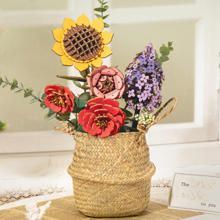 Puzzle 3D, din lemn, Buchet, 581 piese [1]