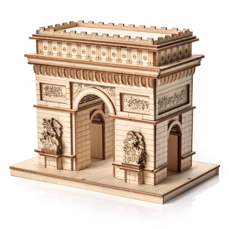 Puzzle 2&3D - Puzzle 3D, din lemn, Arcul de triumf, 164 piese