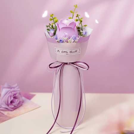 Puzzle 3D, din plastic, Buchet violet, 54 piese [1]