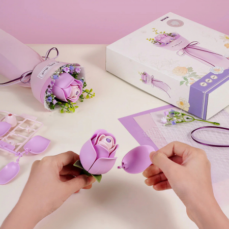 Puzzle 3D, din plastic, Buchet violet, 54 piese [3]