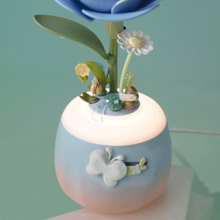 Puzzle 3D, din plastic, lampa de veghe, Camelie albastra, 73 piese [4]