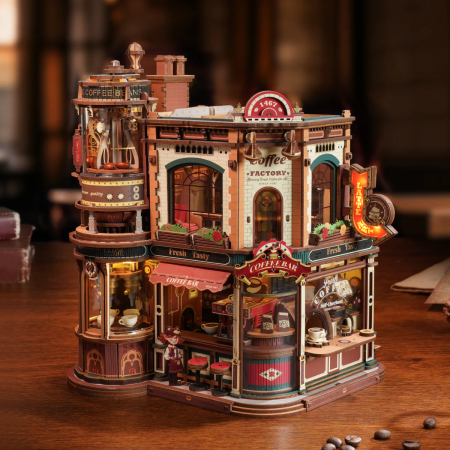 Puzzle 3D electric, cutiuta muzicala, Fabrica de cafea, 593 piese [2]