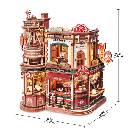 Puzzle 3D electric, cutiuta muzicala, Fabrica de cafea, 593 piese [1]