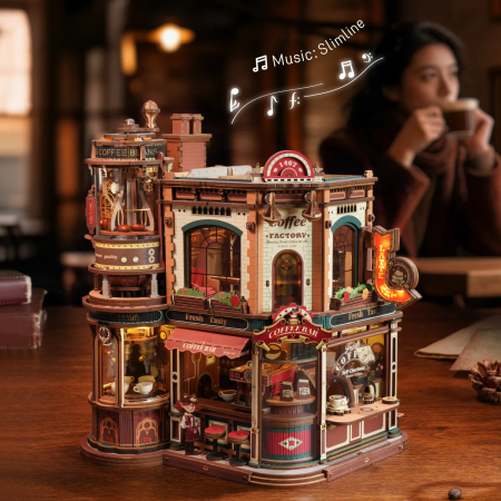 Puzzle 3D electric, cutiuta muzicala, Fabrica de cafea, 593 piese [3]