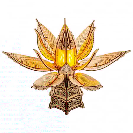 Puzzle 2&3D - Puzzle 3D, electric, din lemn, Floare de foc, 246 piese