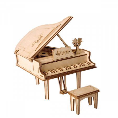 Puzzle 3D - Puzzle 3D Grand Piano, Lemn, 74 piese