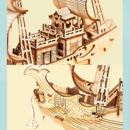 Puzzle 3D Japanese Diplomatic Ship, Lemn, 91 piese [6]