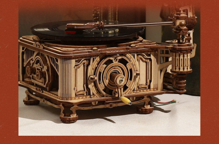 Puzzle 3D, Gramofon clasic, rotire cu manivela sau electrica [7]