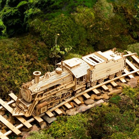 Puzzle 3D Locomotiva cu abur, Lemn, 308 piese [2]