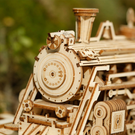 Puzzle 3D Locomotiva cu abur, Lemn, 308 piese [1]