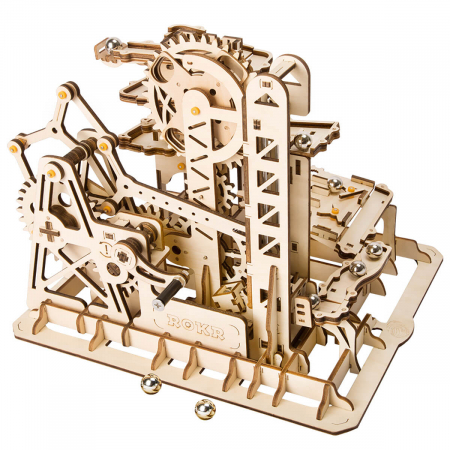 Puzzle mecanic 3D - Puzzle 3D Marble Climber, Lemn, 227 piese