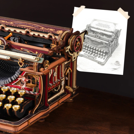 Puzzle 3D, Masina de scris mecanica magica, 446 piese [8]